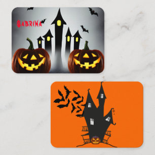 Happy Halloween Treats Creepy Jack 'o Lantern Place Card