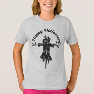 Happy Halloween   Trick or Treat Black Scarecrow T-Shirt