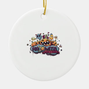 Happy Halloween Trick Or Treat Ceramic Tree Decoration