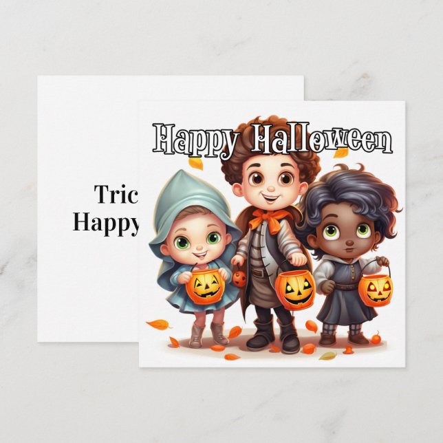 Happy Halloween Trick Or Treat For Kids Card (Front/Back)