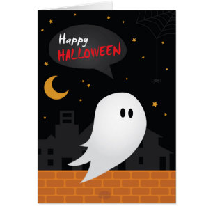 Happy halloween trick or treat ghost in town