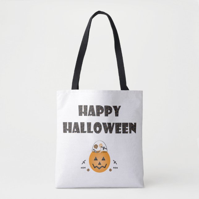 Happy Halloween Trick Or Treat Jack O Lantern Tote Bag (Front)