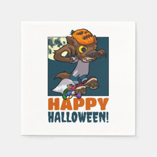 Happy Halloween! Trick Or Treat Little Werewolf Napkin