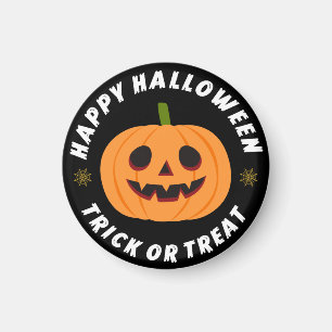 Happy Halloween Trick or Treat Pumpkin Black Magnet