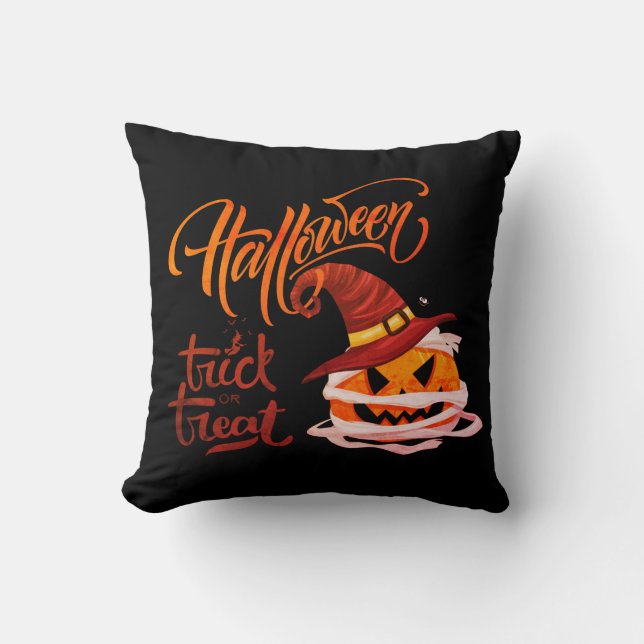 Happy Halloween Trick or Treat Pumpkin  Cushion (Front)