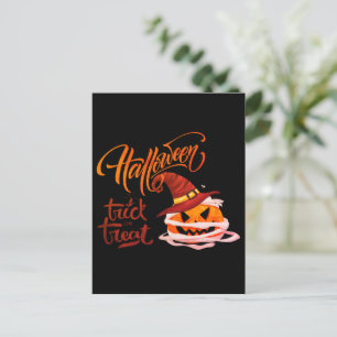 Happy Halloween Trick or Treat Pumpkin Postcard