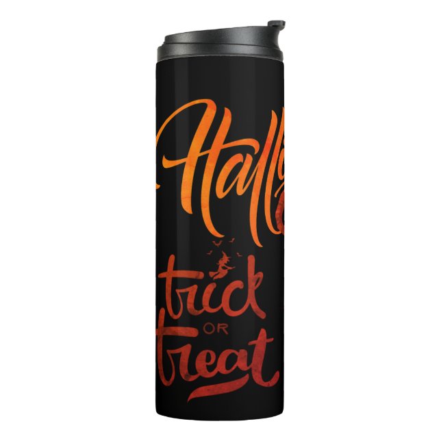 Happy Halloween Trick or Treat Pumpkin Thermal Tumbler (Rotated Left)