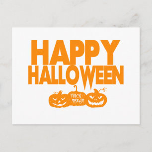 Happy Halloween Trick or Treat Pumpkins Holiday Postcard