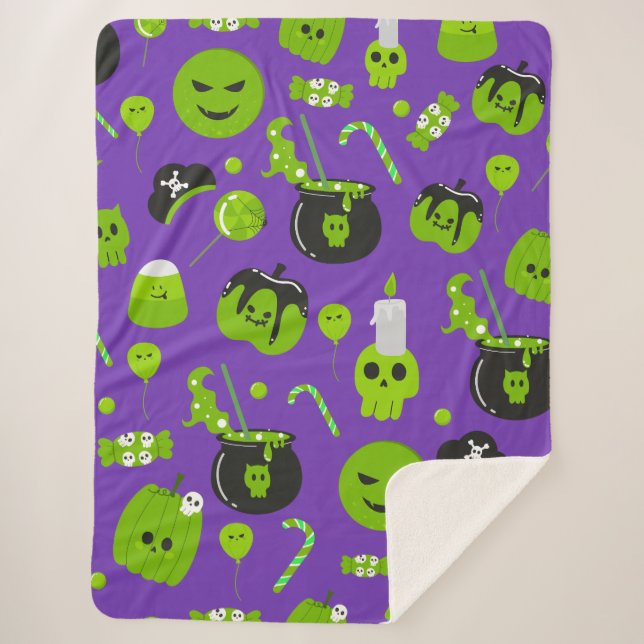 Happy Halloween Trick Or Treat  Sherpa Blanket (Front)