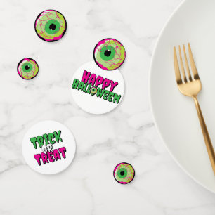 Happy Halloween, Trick or Treat & Zombie Eyeballs Confetti