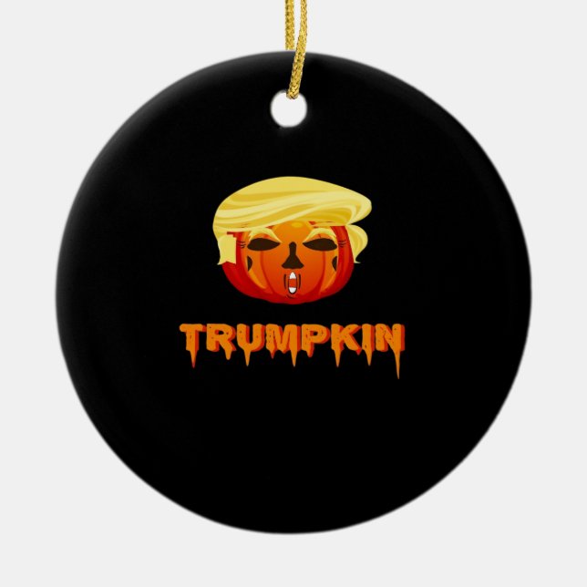 Happy Halloween - Trumpkin Classic Ceramic Tree Decoration (Front)