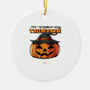 Happy Halloween Trumpkin Classic Ceramic Tree Decoration