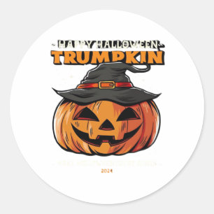 Happy Halloween Trumpkin Classic Classic Round Sticker