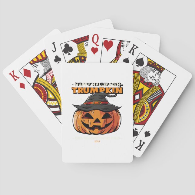 Happy Halloween Trumpkin Classic Playing Cards (Back)
