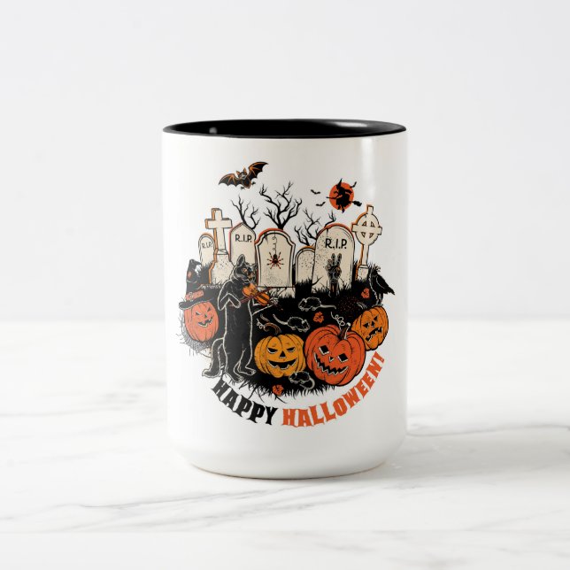 Happy Halloween Two-Tone Coffee Mug (Center)