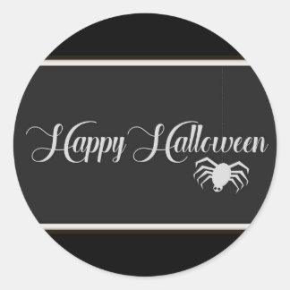Happy Halloween Typography Classic Round Sticker