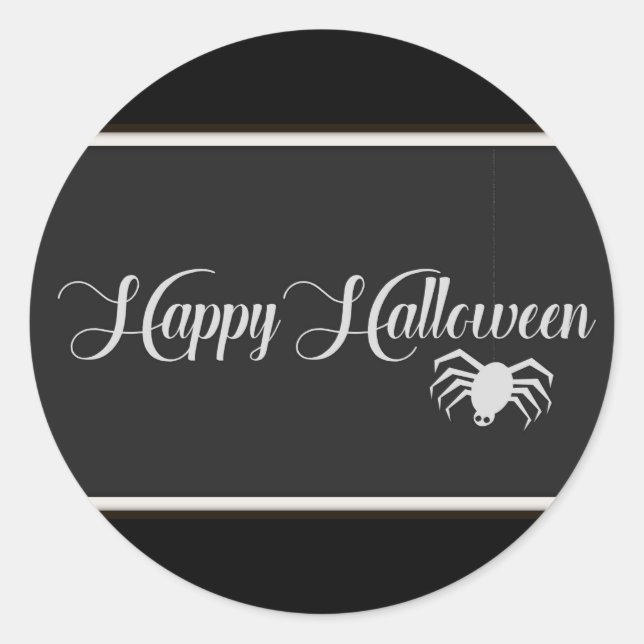 Happy Halloween Typography Classic Round Sticker (Front)