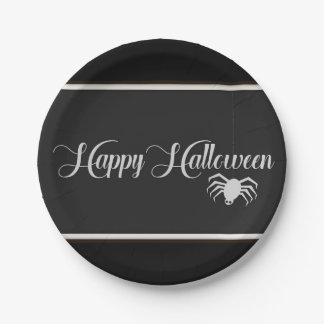 Happy Halloween Typography Paper Plate
