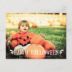 Happy Halloween Typography Photo Postcard