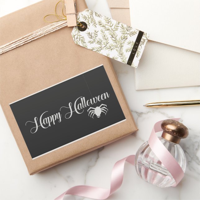 Happy Halloween Typography Rectangular Sticker (Gifting)