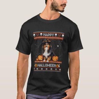 Happy Halloween Ugly Shetland Sheepdog Howl o ween T-Shirt