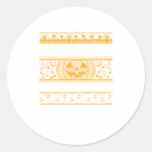 Happy Halloween Ugly ter Design Pumpkins Classic Round Sticker