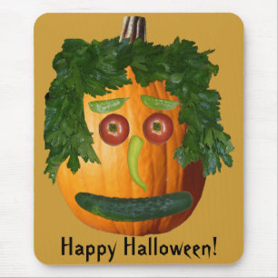 Happy Halloween - Uncut Pumpkin Face Mouse Mat