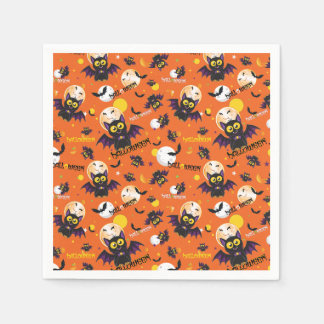 Happy Halloween Vampire Bat Full Moon Fangs Napkin
