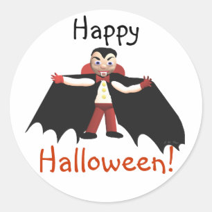 Happy Halloween Vampire Classic Round Sticker