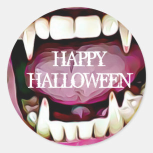 Happy Halloween Vampire Fangs Stickers