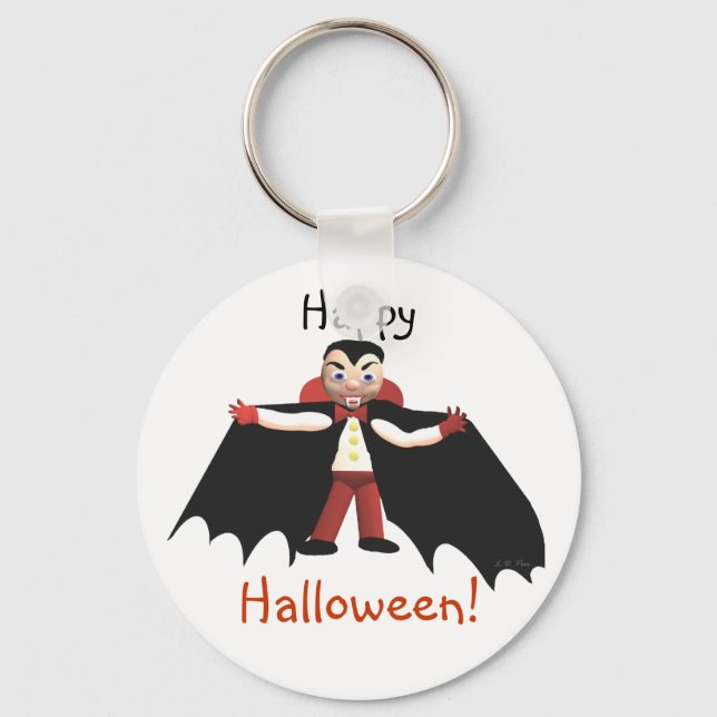 Happy Halloween Vampire Key Ring (Front)