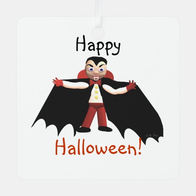 Happy Halloween Vampire Metal Tree Decoration (Front)