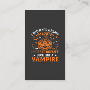 Happy Halloween Vampire Pumpkin Witch Hat Bats Business Card