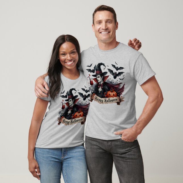 Happy Halloween Vampire T-Shirt (Unisex)
