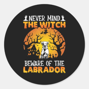 Happy Halloween Vibes Decor Beware Of The Labrador Classic Round Sticker