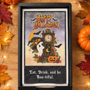 Happy Halloween Vintage Ghost Watercolor Custom Napkin