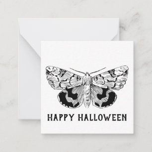 "Happy Halloween" Vintage Moth Gothic modern Card