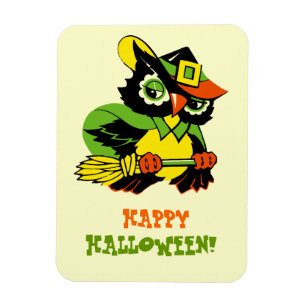 Happy Halloween! Vintage Owl Gift Magnet