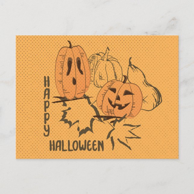 Happy Halloween Vintage Postcard (Front)