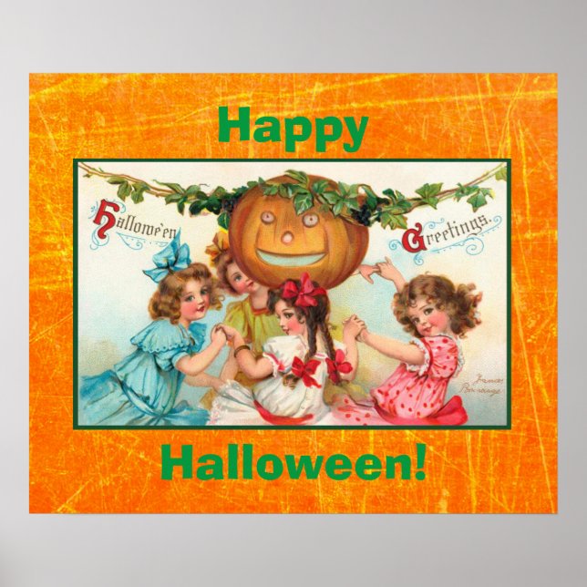 Happy Halloween Vintage Poster (Front)