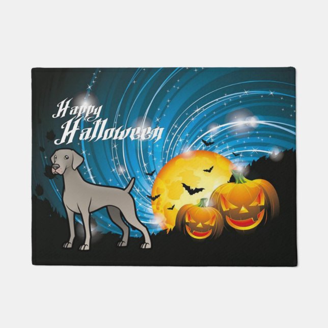 Happy Halloween Weimaraner Doormat (Front)