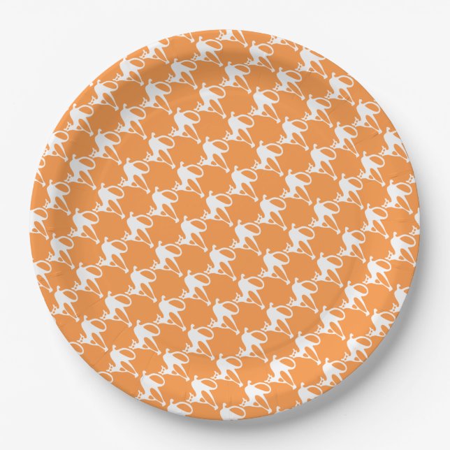 Happy Halloween White Cat Paper Plates (Front)