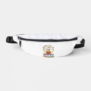 Happy Halloween White Cat Pumpkin Moon Bats Ghosts Bum Bags