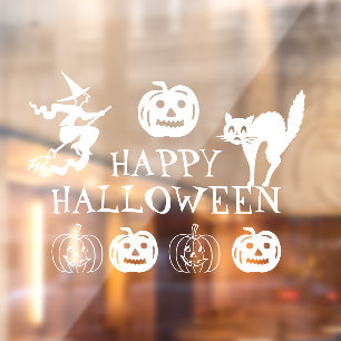 Happy Halloween white cute window decor Cling