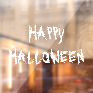 Happy Halloween white scary decorations Window Cling