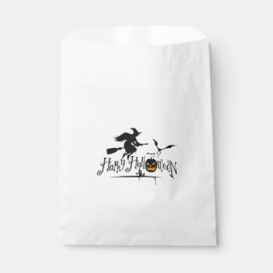 Happy Halloween Witch And Bats Favour Bags