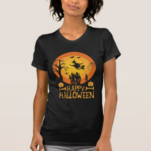 Happy Halloween Witch and Haunted House Spooky T-Shirt