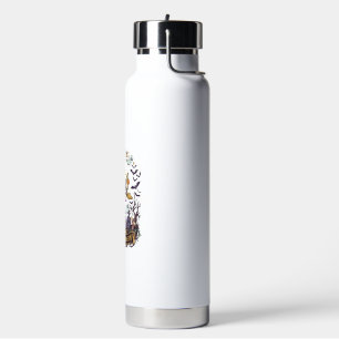 Happy Halloween Witch Broom Black Cat Ghosts_1 Water Bottle