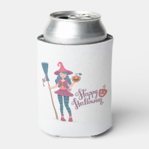 Happy Halloween Witch Can Cooler