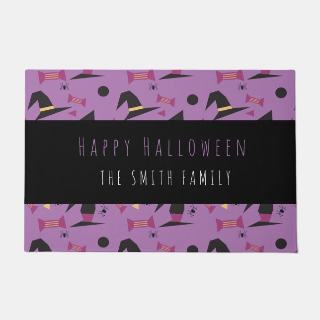 Happy Halloween Witch Candy Pattern Name  Doormat (Front)